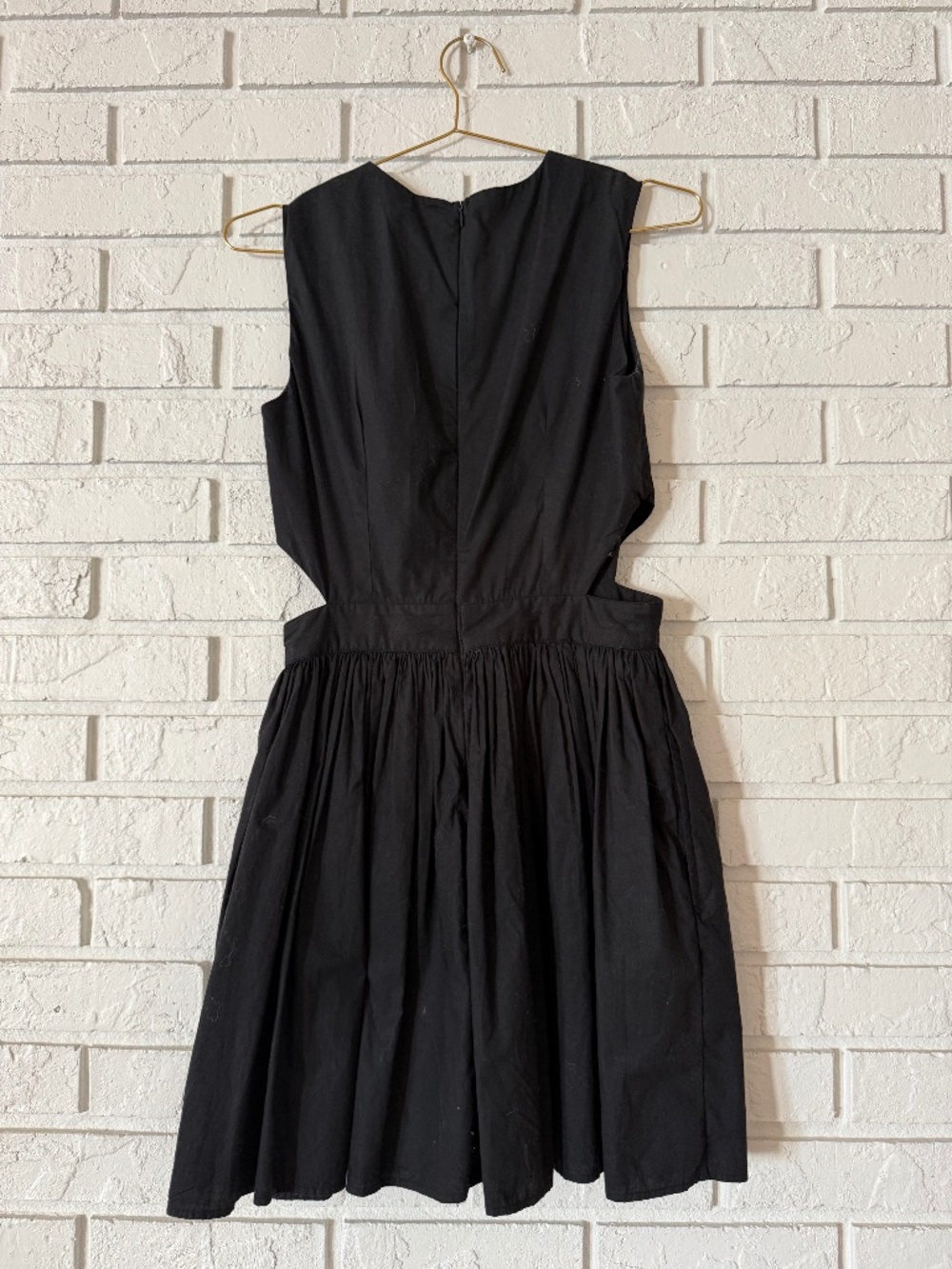 French Connection Women's Black Adelade Organic Poplin Cutout Dress Size 0